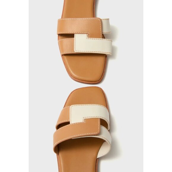 Tuckernuck NEW Cognac and White Leather Muse Sandals Size 8 - Picture 2 of 6